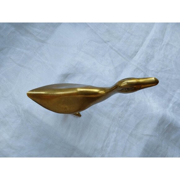 Vintage brass goose or duck standing with head looking up made in Korea - Picture 3 of 9